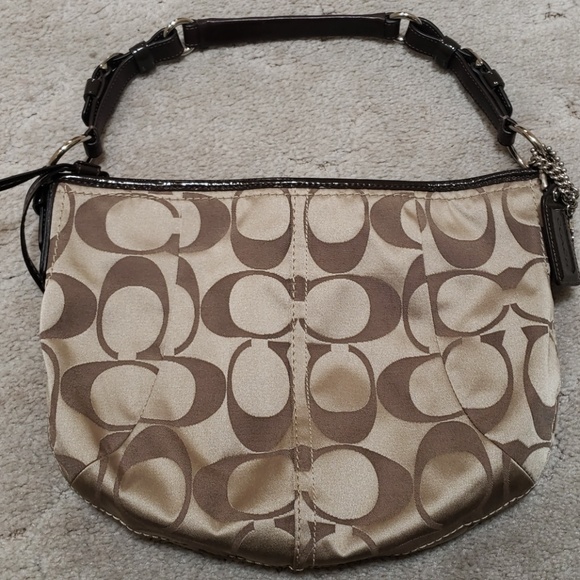 COACH Signature Sateen Khaki with Mahogany Trim - Picture 5 of 6